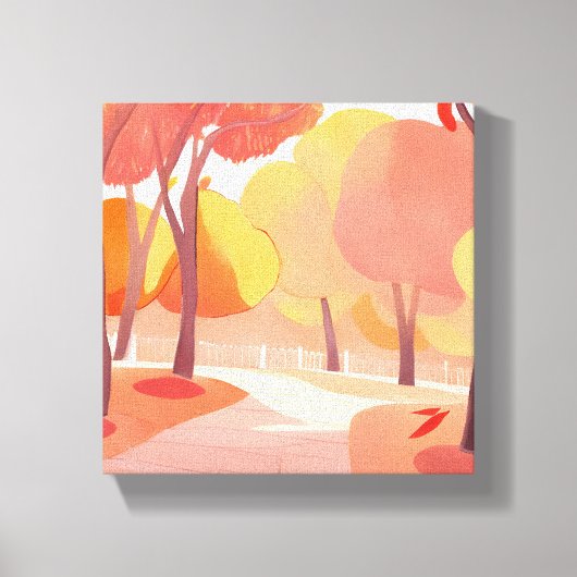 Herfstwandeling | Abstracte Aquarel Canvas Afdruk (Voorkant)