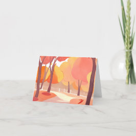 Herfstwandeling | Abstracte Aquarel Feestdagen Kaart