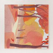 Herfstwandeling | Abstracte Aquarel Legpuzzel (Horizontaal)