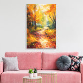 Herfstwandeling Fine Art Canvas Afdruk (Insitu (Woonkamer))