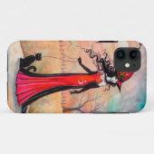 Herfstwandeling Halloween Heks Zwarte Kat Kunst Case-Mate iPhone Case (Achterkant (horizontaal))