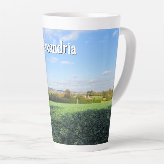 Herfstwandeling in het land - Groot gepersonalisee Latte Mok (Rechterhoek)