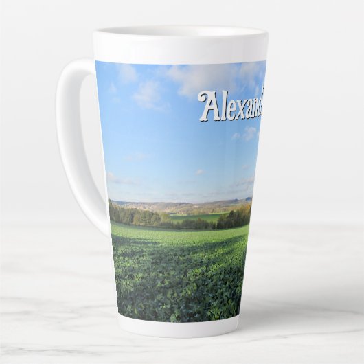 Herfstwandeling in het land - Groot gepersonalisee Latte Mok (Linkerhoek)