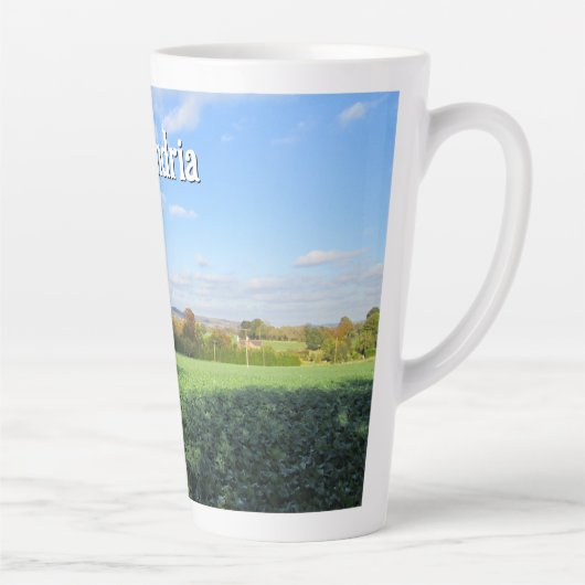 Herfstwandeling in het land - Groot gepersonalisee Latte Mok (Rechts)