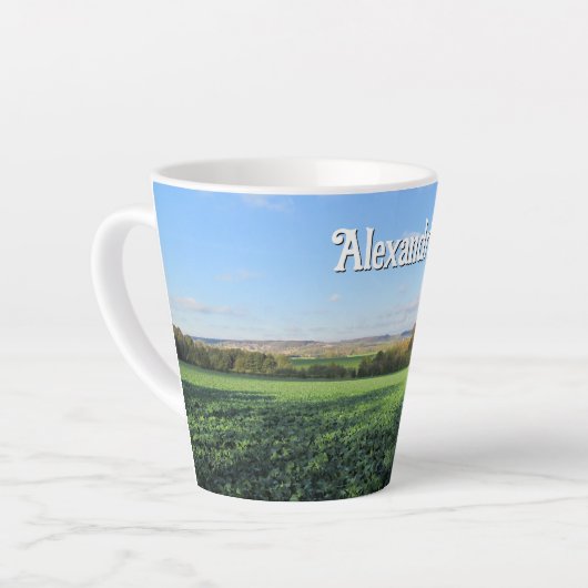 Herfstwandeling in het land - Klein gepersonalisee Latte Mok (Linkerhoek)