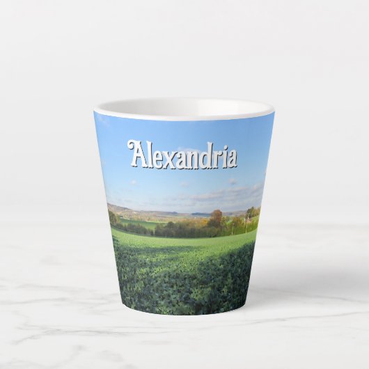 Herfstwandeling in het land - Klein gepersonalisee Latte Mok (Voorkant)