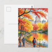 Herfstwandeling in het park briefkaart (Voorkant / Achterkant)