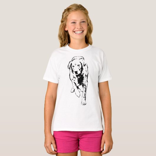 Herfstwandeling, Inked Retriever T-shirt (Voorkant volledig)