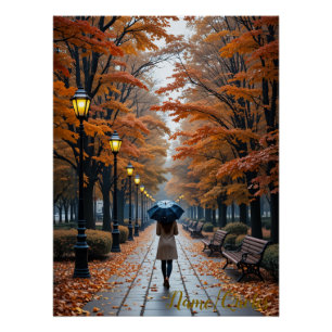 Herfstwandeling – Pad van Gouden Bladeren Perfect Poster