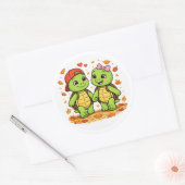 Herfstwandeling Ronde Sticker (Envelop)