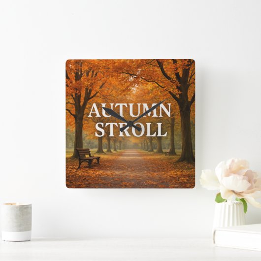 herfstwandeling vierkante klok (Huis)