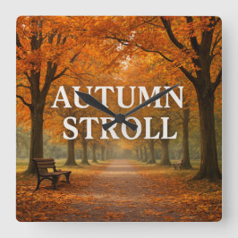 herfstwandeling vierkante klok