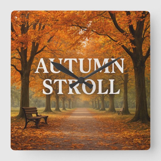 herfstwandeling vierkante klok (Voorkant)