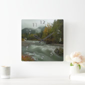 Herfstwandklok Vierkante Klok (Huis)