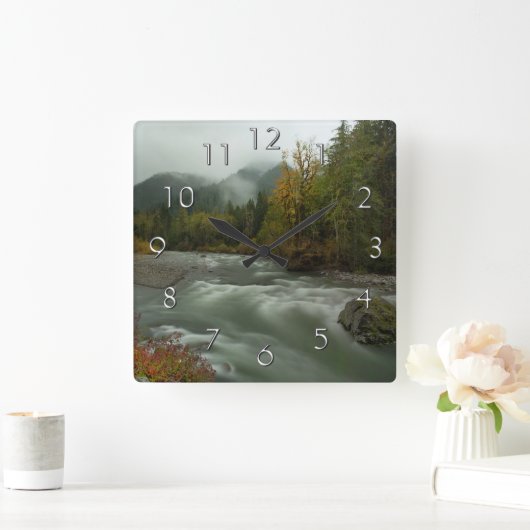 Herfstwandklok Vierkante Klok (Huis)