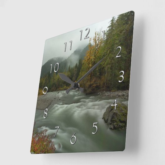 Herfstwandklok Vierkante Klok (Hoek)