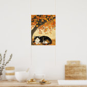 Herfstwandkunst, kattenprint, Waterverf herfstkuns Poster (Keuken)