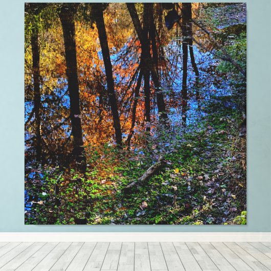 Herfstwateren Canvas Afdruk (Insitu (Houten vloer))