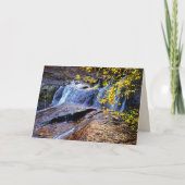 Herfstwaterval Gouden Bladeren Subway Blank Binnen Kaart (Voorkant)