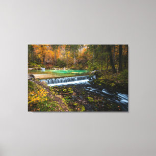 Herfstwaterval in Kamniška Bistrica, Slo Canvas Afdruk