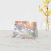 Herfstwaterval met aangepaste tekst kaart (Gele Bloem)