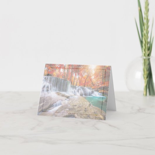 Herfstwaterval met aangepaste tekst kaart (Voorkant)