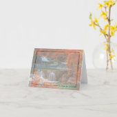 Herfstwaterval met aangepaste tekst kaart (Gele Bloem)