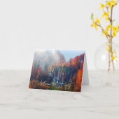 Herfstwaterval met aangepaste tekst kaart (Gele Bloem)