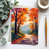 Herfstweg | Aquarel Herfstblad Kaart
