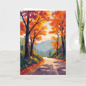 Herfstweg | Waterverf Herfstloof Bladeren Kaart (Achterkant)