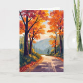 Herfstweg | Waterverf Herfstloof Bladeren Kaart (Voorkant)