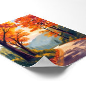 Herfstweg | Waterverf herfstloof bladeren Poster (Hoek)