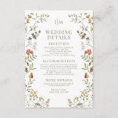 Herfstweide Bloem Herfstbloem Bruiloftsdetails Kaa Informatiekaartje (Voorkant)