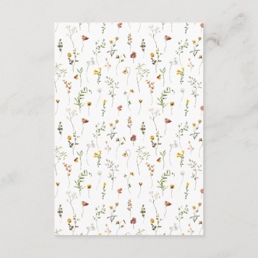 Herfstweide Bloem Herfstbloem Bruiloftsdetails Kaa Informatiekaartje (Achterkant)