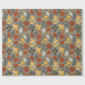 Herfstweide bloemmotief met stemming cadeaupapier (Vlak)