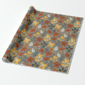 Herfstweide bloemmotief met stemming cadeaupapier (Uitgerold)