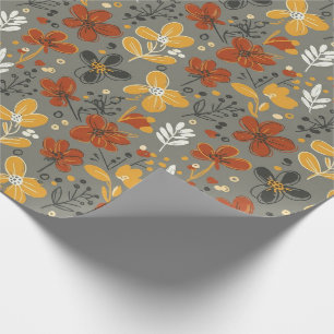 Herfstweide bloemmotief met stemming cadeaupapier
