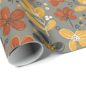 Herfstweide bloemmotief met stemming cadeaupapier (Rol Hoek)