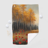 herfstweide schilderij klaprozen golfhanddoek (Insitu)