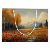  herfstweide schilderij klaprozen groot cadeauzakje (Achterkant)