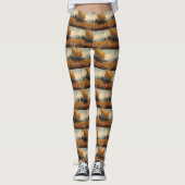 herfstweide schilderij klaprozen leggings (Voorkant)
