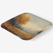  herfstweide schilderij klaprozen papieren bordje (Gebogen)