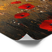 herfstweide schilderij klaprozen poster (Hoek)