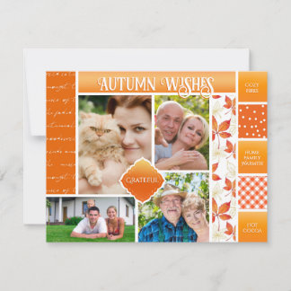 Herfstwensen Familiefoto Gezellig Herfst Seizoen Feestdagenkaart