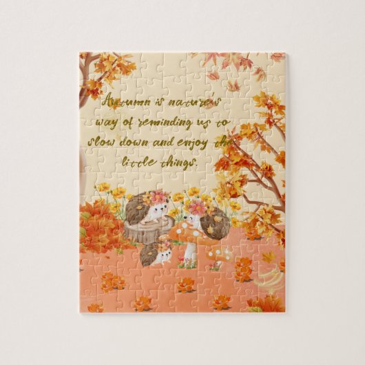 Herfstwhimsy: Egels in een gezellig bos Legpuzzel (Verticaal)