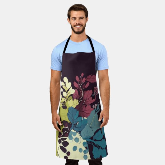 Herfstwijnbladeren Schort (Gedragen)