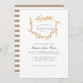 Herfstwijnstokken | Bloemen Waterverf doop Kaart (Voorkant / Achterkant)