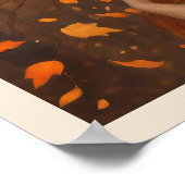 Herfstwind Vrouw in Bossen Art Nuevo Print (Hoek)