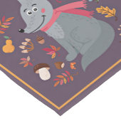 Herfstwolf kletsen met aangepaste tekst korte tafelloper (Hoek)