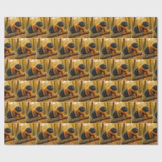 Herfstwollig Beer rups met een sjaal Cadeaupapier (Vlak)